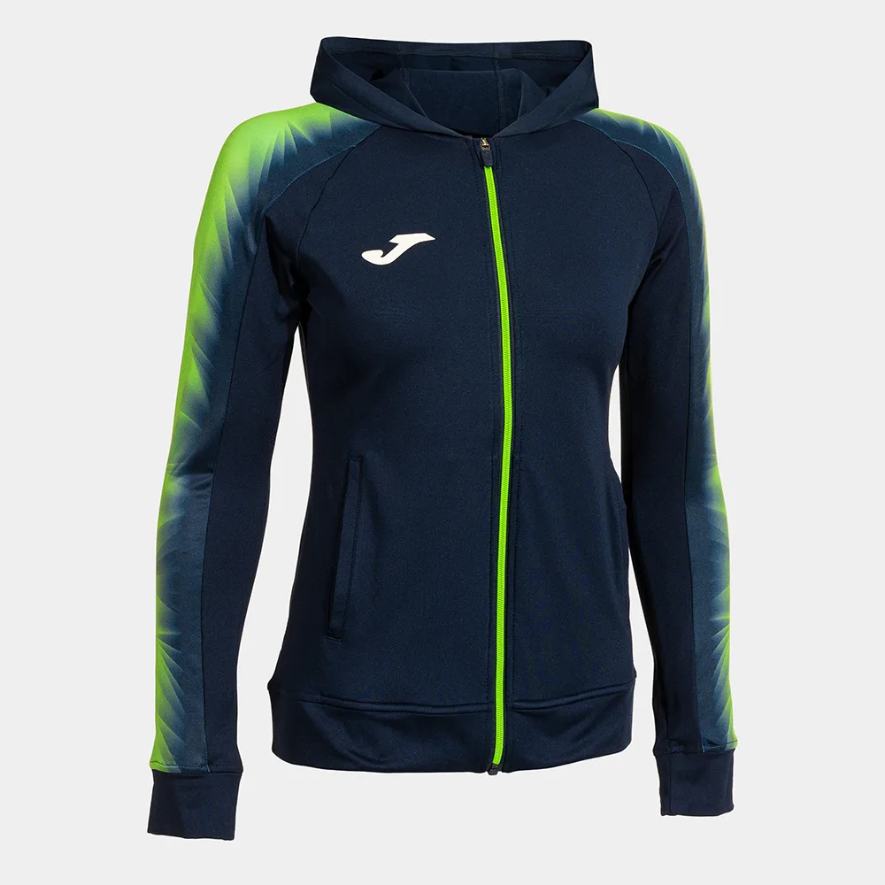 Bluza trening cu gluga dama Joma Elite XI, Bleumarin / Verde Fluo - imagine 1