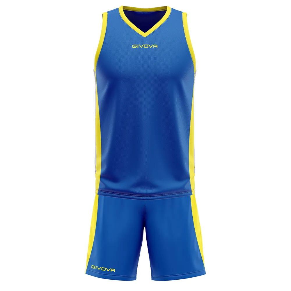 Set echipament baschet Givova Power, Albastru Royal / Galben - imagine 1