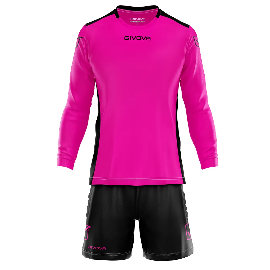 Set echipament portar fotbal Givova Hyguana, Fuxia / Negru - imagine 1