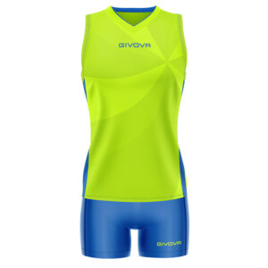 Set echipament volei dama Givova Elica, Verde Lime / Albastru Royal