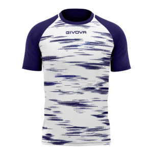 Tricou sport Givova Pixel, Alb / Bleumarin