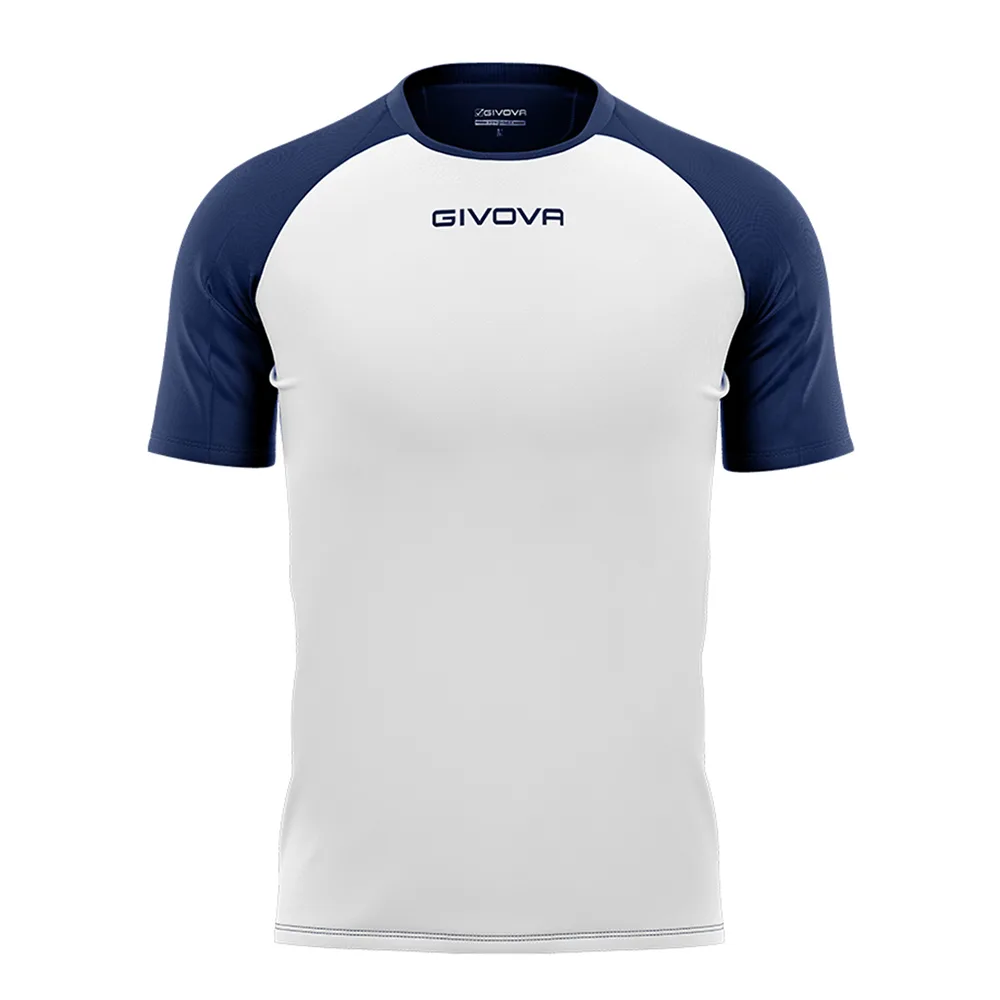 Tricou sport Givova Capo, Alb / Bleumarin - imagine 1