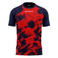 Tricou sport Givova Art, Rosu / Bleumarin