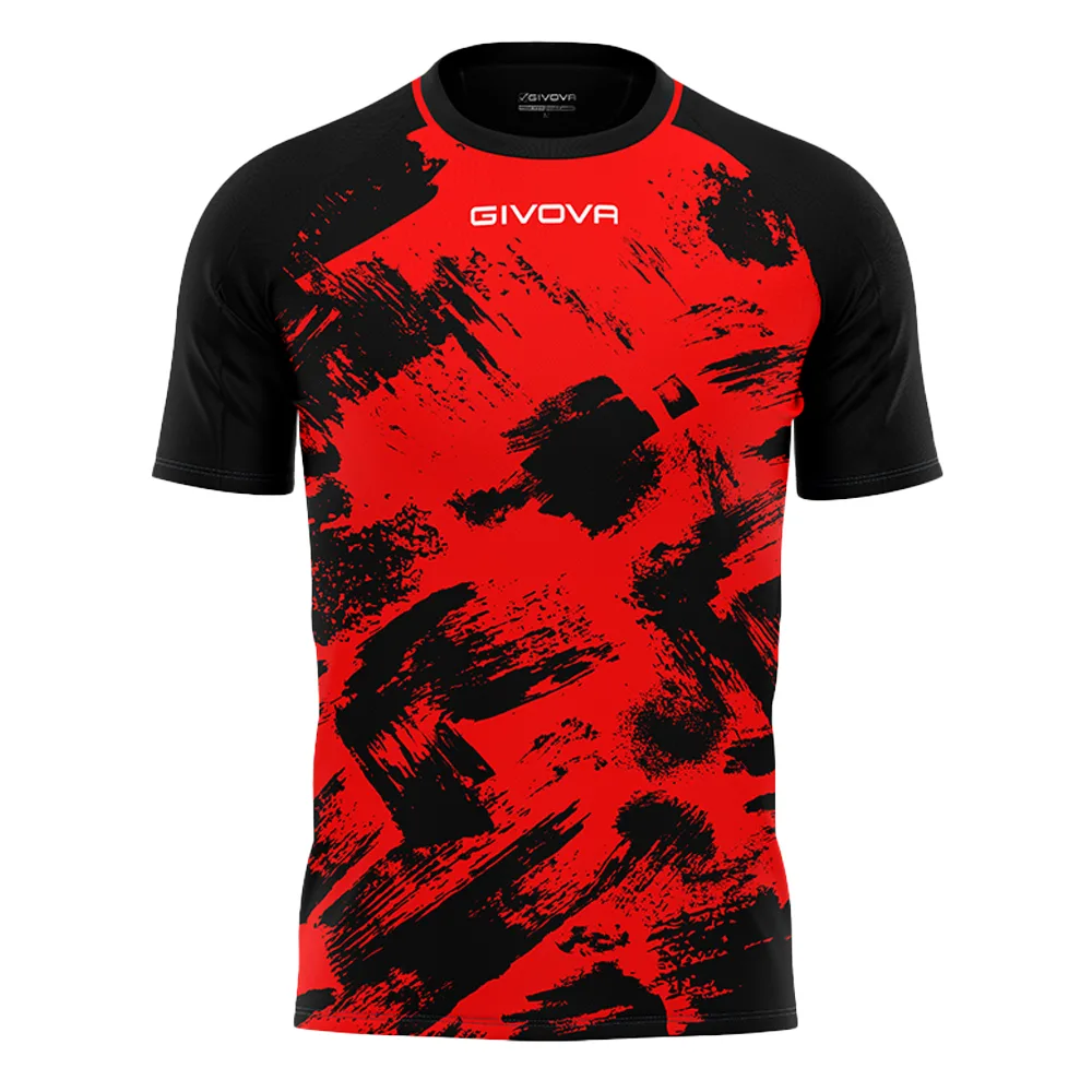 Tricou sport Givova Art, Rosu / Negru - imagine 1