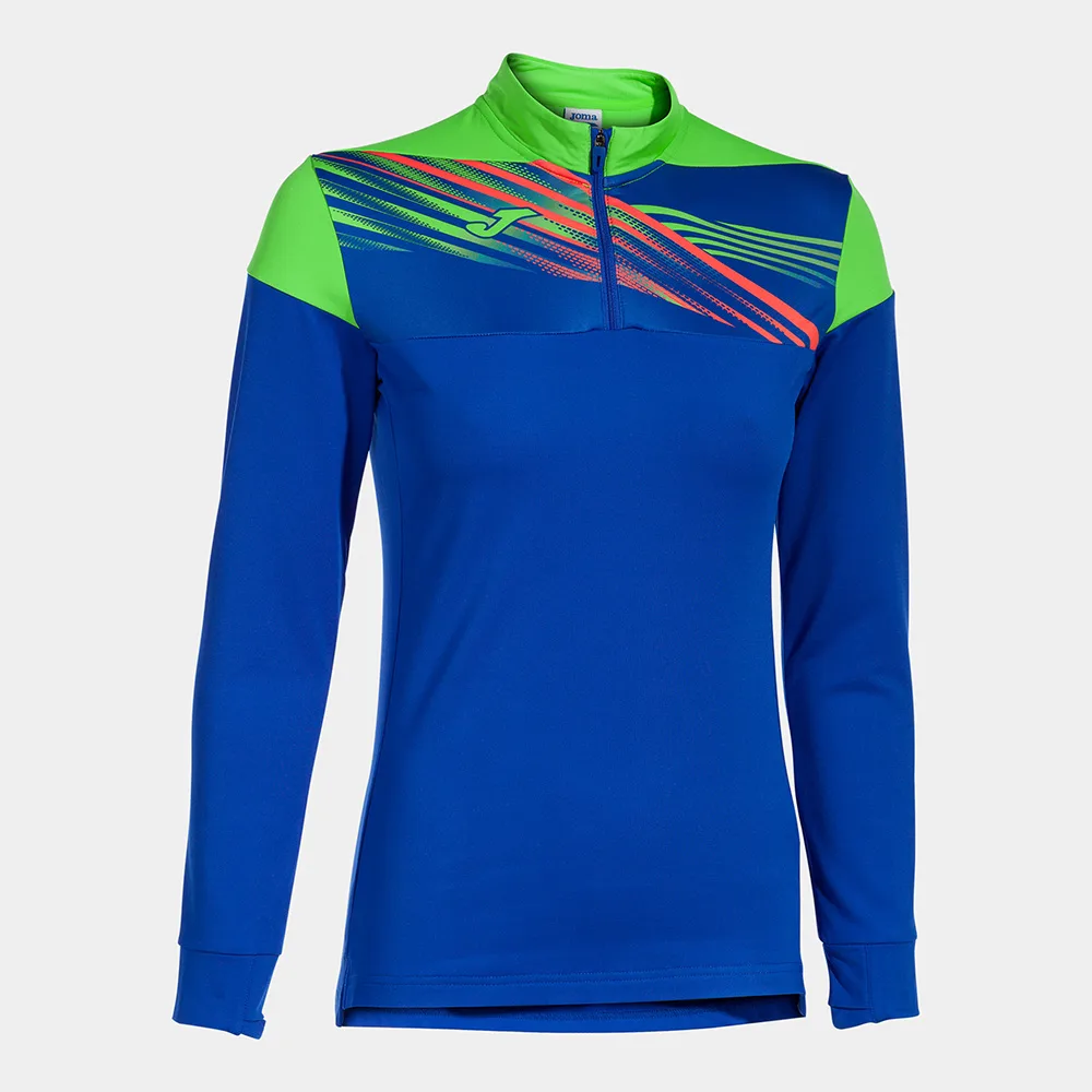 Bluza antrenament dama Joma Elite X, Albastru Royal / Verde Fluo - imagine 1